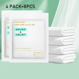 [8pcs Quick-Dry Towels] 8pcs Quick-Dry Portable Disposable Bath Towels,Individually Wrapped, 5-Second Absorbent, Lightweight Polyester Blend for Travel, Gym, Hotels, Family Gatherings - Mother & Gift, Holiday Essentials