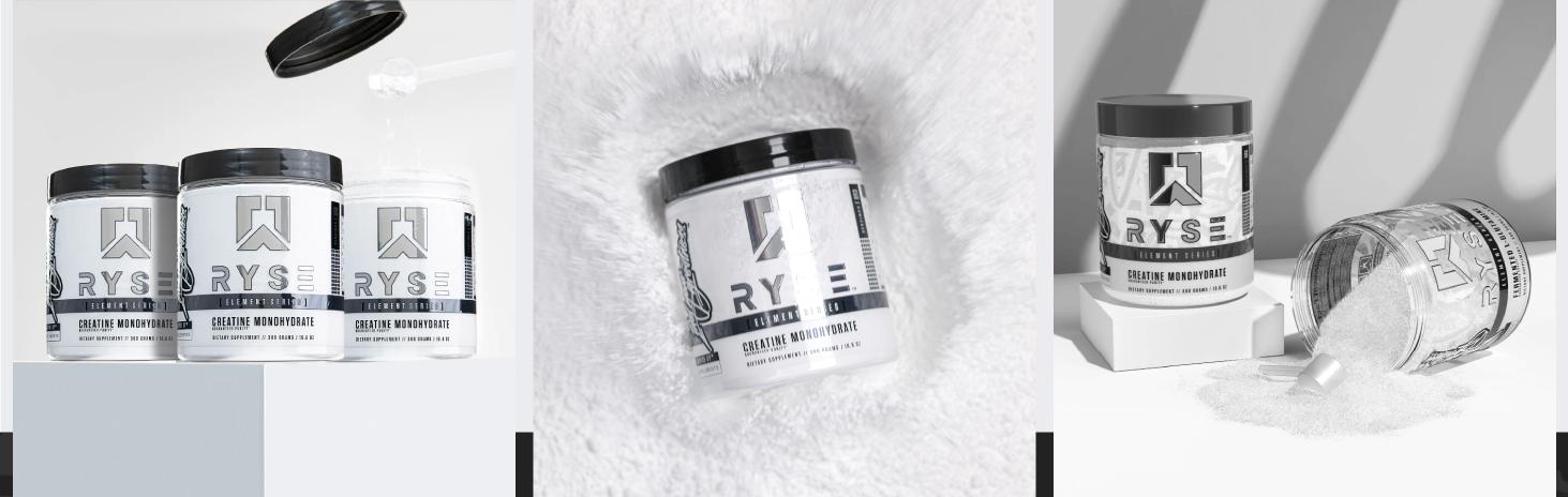 RYSE Creatine Monohydrate Powder - Supports Lean Muscle Growth, Strength, Power, Endurance, and Reduce Fatigue - Unflavored - 60 Servings