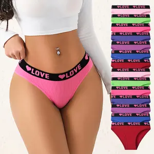 Hotcom Women's 14-Pack Low-Waisted Cotton Stretch Cheeky Briefs Set - Comfortable, Elastic, Soft Breathable Fit - Machine Washable Y2K Style Underwear with Heart Letter Tape summerwins,summerwins