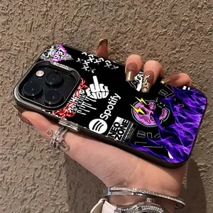 Dark collage pattern Pattern Case for iPhone 16 15 14 Pro Max 13 12 11 XR XS Plus Shockproof Drop Protection Rugged Durable Silicone Cover