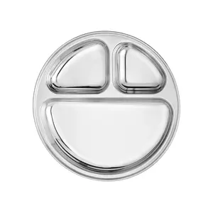 Ahimsa Essentials Divided Compartment Plate for Kids and Toddlers, Pediatrician Designed, Non Toxic, Dishwasher Safe (Rainbow)