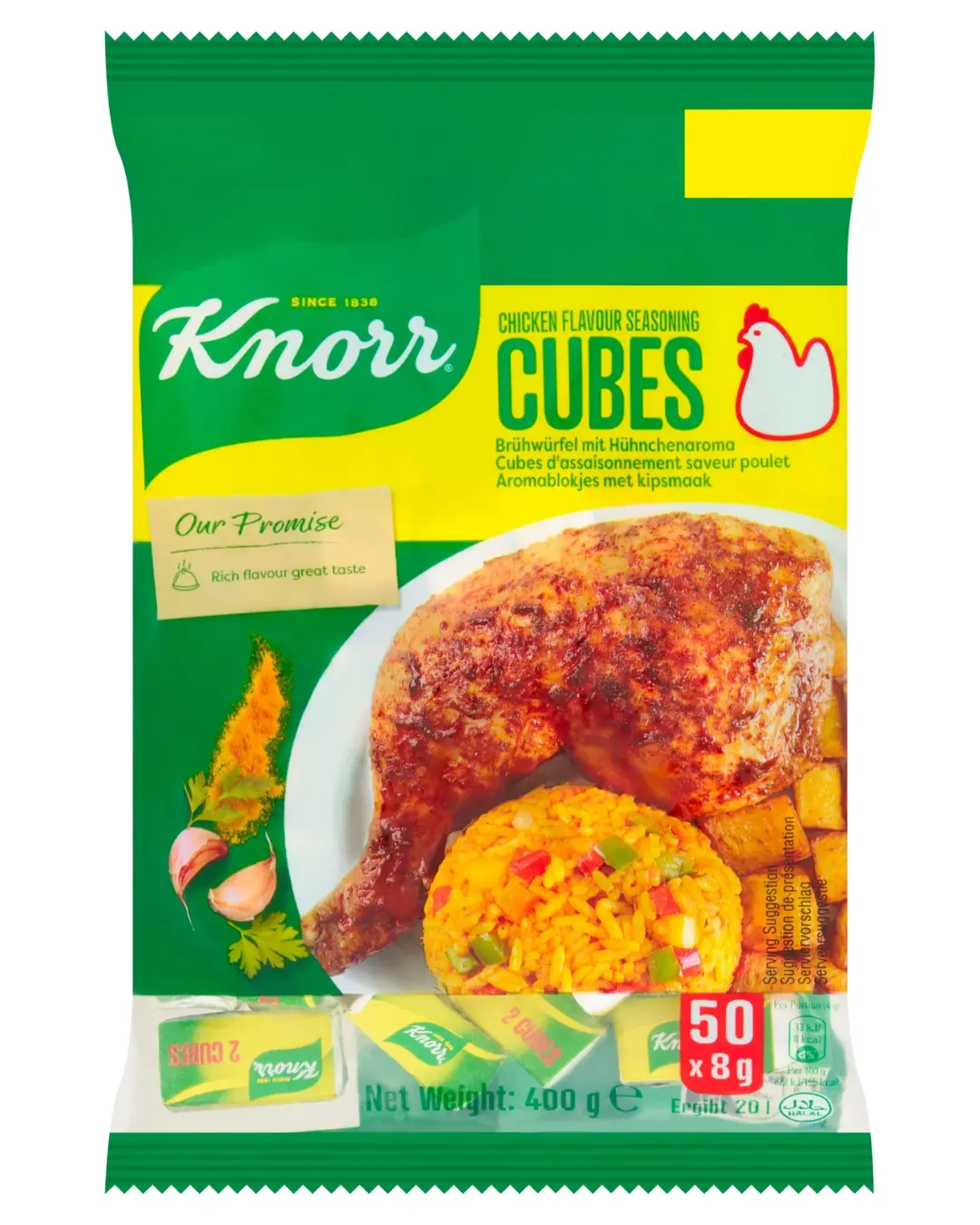 Knorr Chicken Seasoning Cubes, Savory Parsley-Infused Spice with Onion, Flavorful Blend That Enhances Soups and Elevates Dish Taste