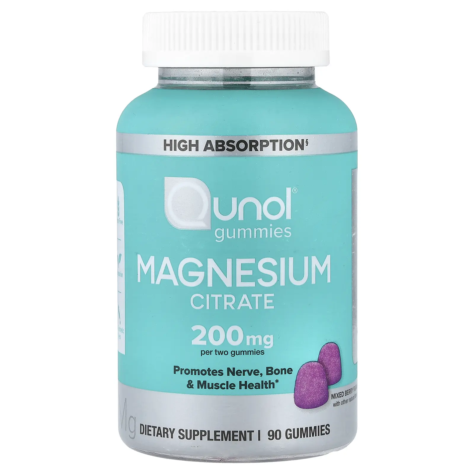 Qunol Magnesium Citrate Gummies, Mixed Berry, 90 Gummies (100 mg per Gummy) Qunol Magnesium Citrate Gummies, Mixed Berry, 90 Gummies (100 mg per Gummy)