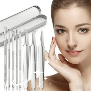 Blackhead Remover Acne Extractor Kit 8PCS Stainless Steel Tools for Face Nose Compact Lightweight Design with Storage Box Skincare Tools