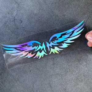 4PCS/SET "Holographic Wing Car Sticker, Stylish Iridescent Wing Decal for Car Window/Body, Cool Auto Exterior Decor Sticker, Car Decorative Sticker to Enhance Vehicle Style