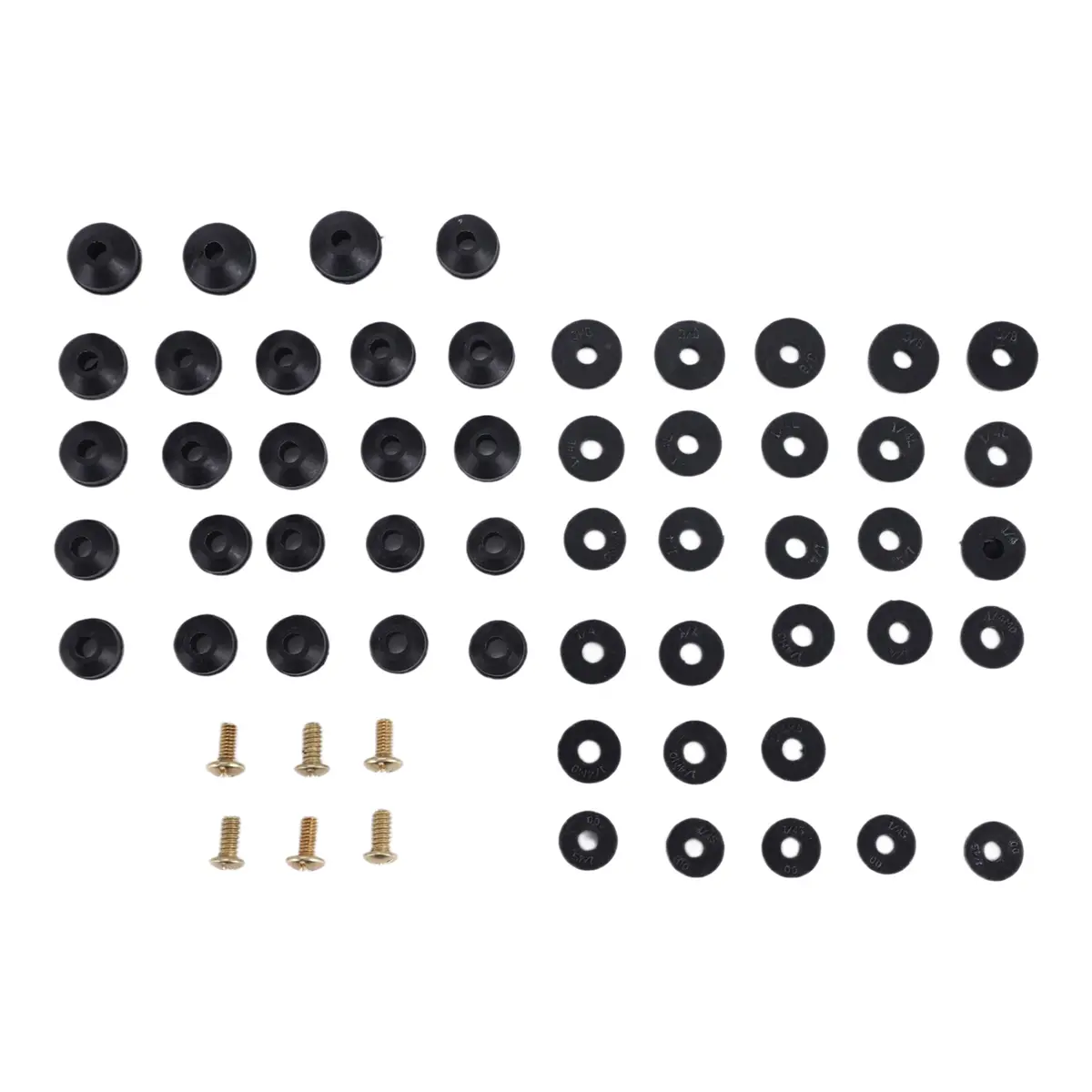 58-Pack Faucet Washers + Screws Replacement Kit - Flat/Bevelled Rubber Gaskets, Brass Bibb Screws for Leakage Repair in Kitchens, Bathrooms, Toilets