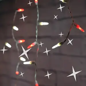 70 M5 Red, Cool White DreamSpark® Slow Fade LED Icicle Lights, White Wire