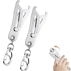 2pcs kerKevchain,Quick Hand Measuring ToolDurable Build Thread Size Portable Precise Thread Size ChecVerification Tool,Bolt and Nut ldentifier Gauge Size,Multifunctional Tool