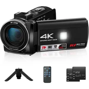 Z36 Video Camera Camcorder 4K, 64MP Vlogging Camera for YouTube 18X Digital Zoom 3.0'' Rotation Screen, IR Night Vision,Mini Tripod and 2