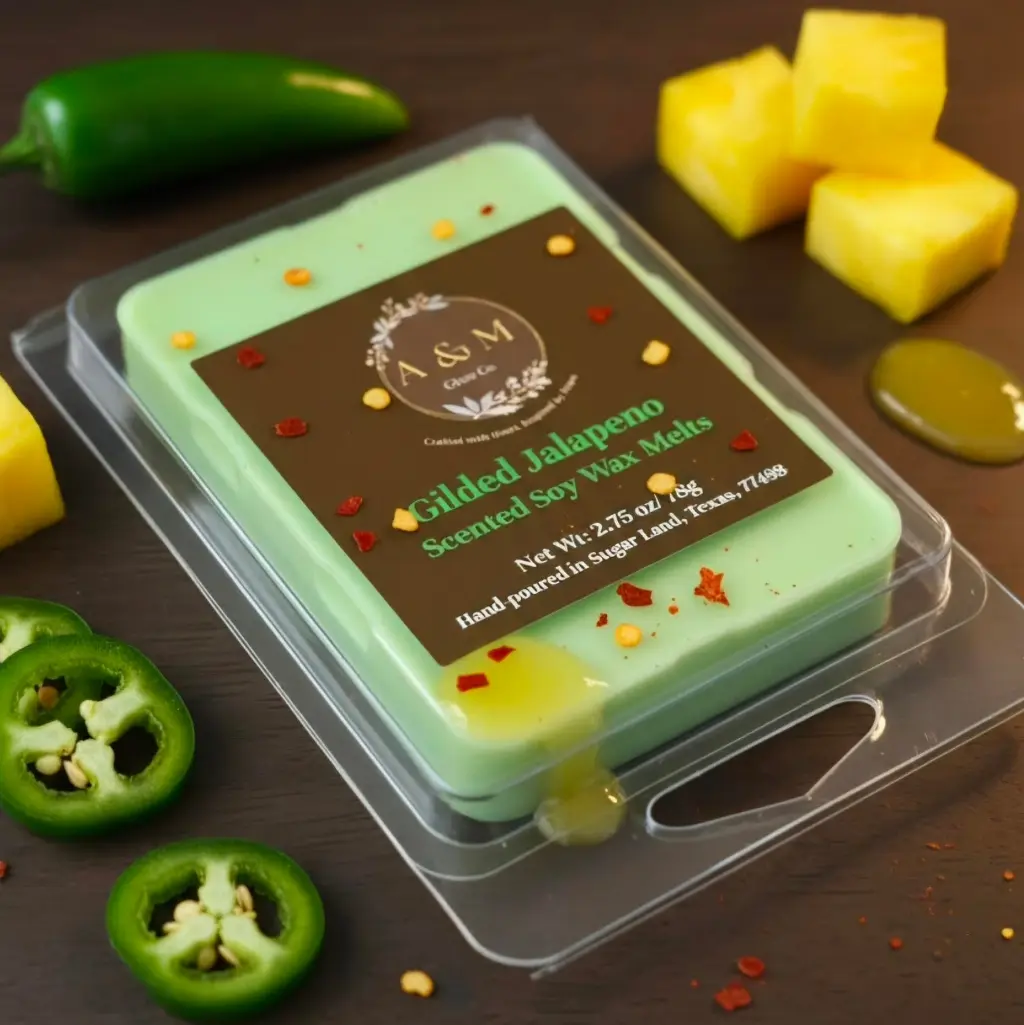 Gilded Jalapeño: Spicy, Fruity Scented Wax Melt