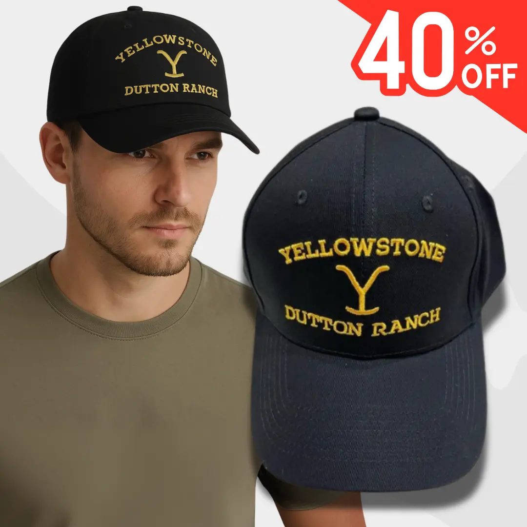 Yellowstone Dutton Ranch Adjustable Hat - Unisex, Stylish, Comfortable, Black, 1 Size Fits All, for Outdoor Activities & Casual Wear