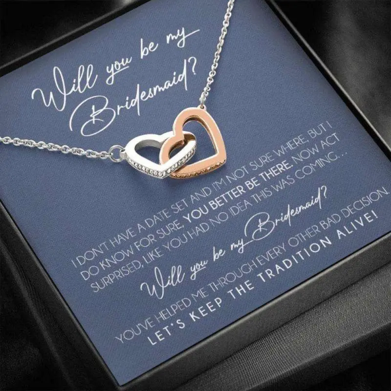 Friend Necklace, Bridesmaid Proposal Necklace Gifts, Will You Be My Bridesmaid, Bridesmaid Wedding Gift 601, Friendship necklace, matching sets, BFF gifts, meaningful jewelry, best friend forever