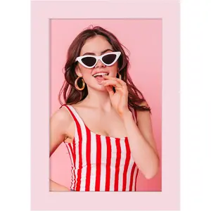 4x6 Picture Frame,Light Pink Photo Frame Display Picture 3.5x5 with Mat or 4x6 Without Mat,Colored Photo Collage Frame for Wall Mounting or Table Display,Ideal Gift to Family and Friends,1 Pack