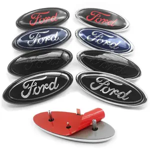 Ford 14.5cm Car Front Hood Emblem ABS Badge Cover For Ford Focus Ranger Mustang Kuga Mondeo Fiesta Explorer Transit Accessories Car Decals