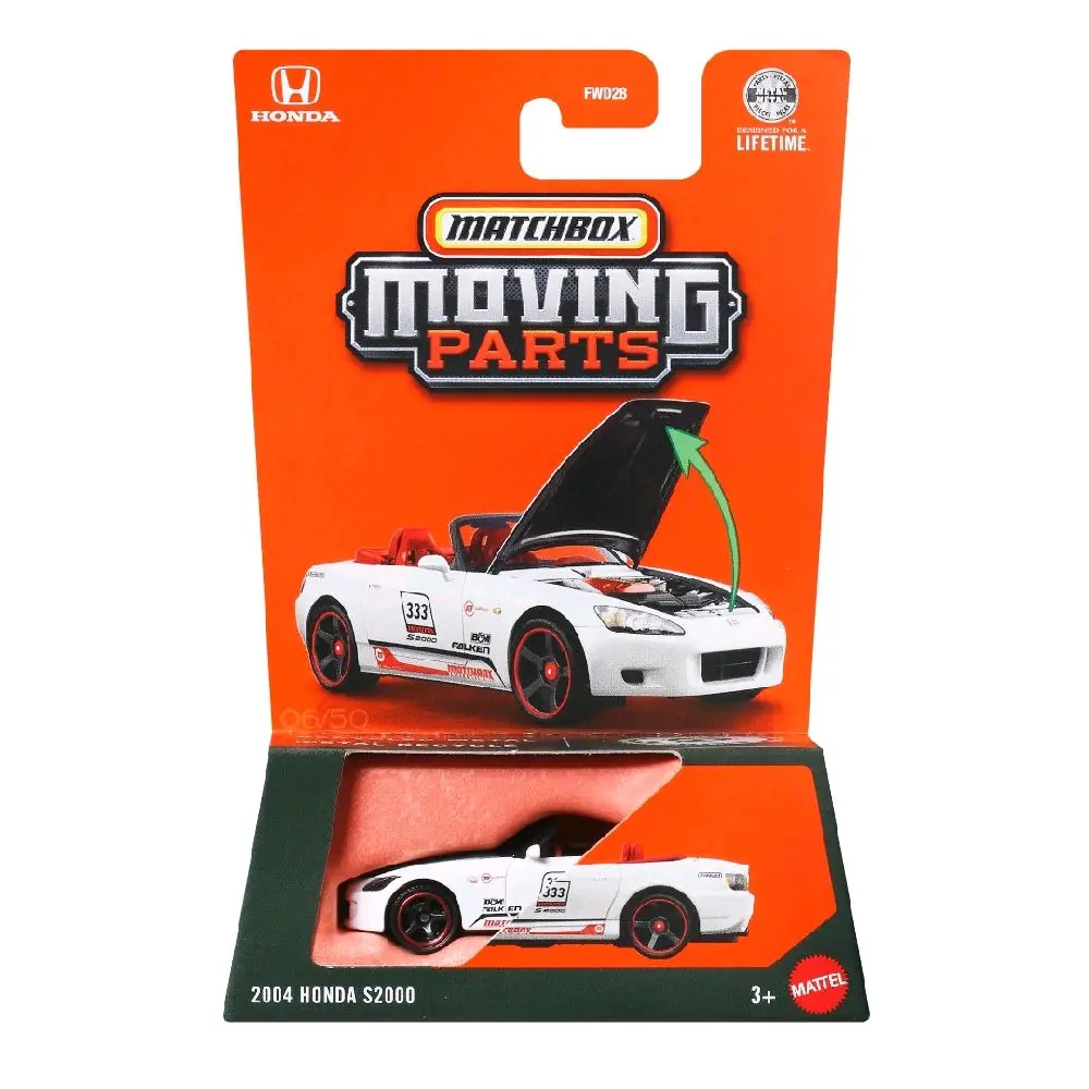Matchbox Diecast Toy Car, #06 Honda S2000 with Moving Parts