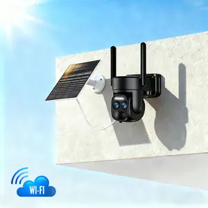 2k Solar Security Cameras Wireless Outdoor, Weatherproof Surveillance Cameras, Outdoor Safety Camera, 2.4g WiFi, 360° Ptz, Color Night Vision, Spotlight Siren, Motion Detection, Auto Human Tracking