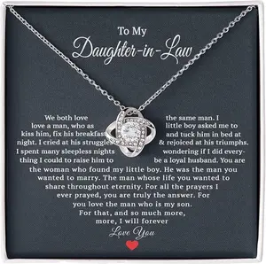 Gifts For Daughter in Law, Necklace From Mother in Law For Christmas Birthday, Gifts For Bonus Daughter on Wedding Day with Message Card and Box