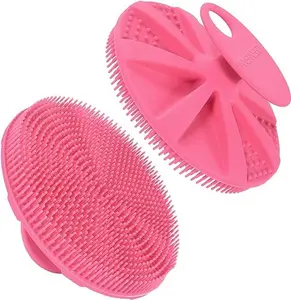 Food-Grade Soft Silicone Body Scrubber Shower Brush Handheld Cleansing Skin Brush, Gentle Exfoliating and Lather Well