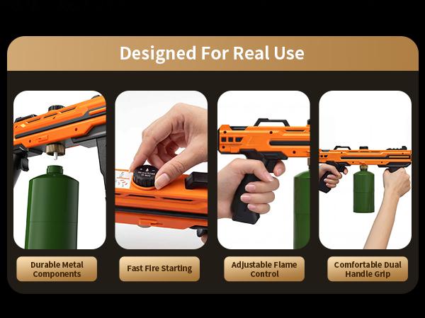 IJF Propane Torch for BBQ Grill Charcoal Starter Adjustable Flame Blow Torch Heavy Duty Grill Torch for Steak Searing Campfire Fire Starter Outdoor Camping Cooking Propane Torch Head for Propane Tank Tank Not Included IJF Propane Torch for BBQ Grill Charcoal Starter Adjustable Flame Blow Torch Heavy Duty Grill Torch for Steak Searing Campfire Fire Starter Outdoor Camping Cooking Propane Torch Head for Propane Tank Tank Not Included