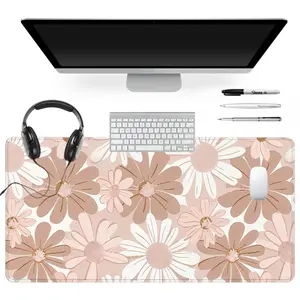 Extra Large Floral Pattern Mouse Pad Pink and White Daisy Gaming Mouse Pad 35x16 Inch Computer Keyboard Mousepad Desk Accessories Suitable for Families, Offices and Schools. Perfect Gift for Family Members and Friends