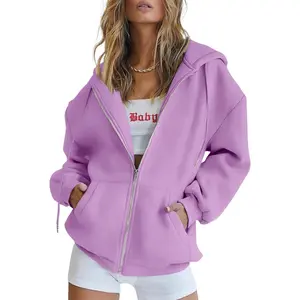 Women's Zip Up Hoodies Casual Long Sleeve Sweatshirts Fall Spring Track Jackets with Pockets jeans  addict
