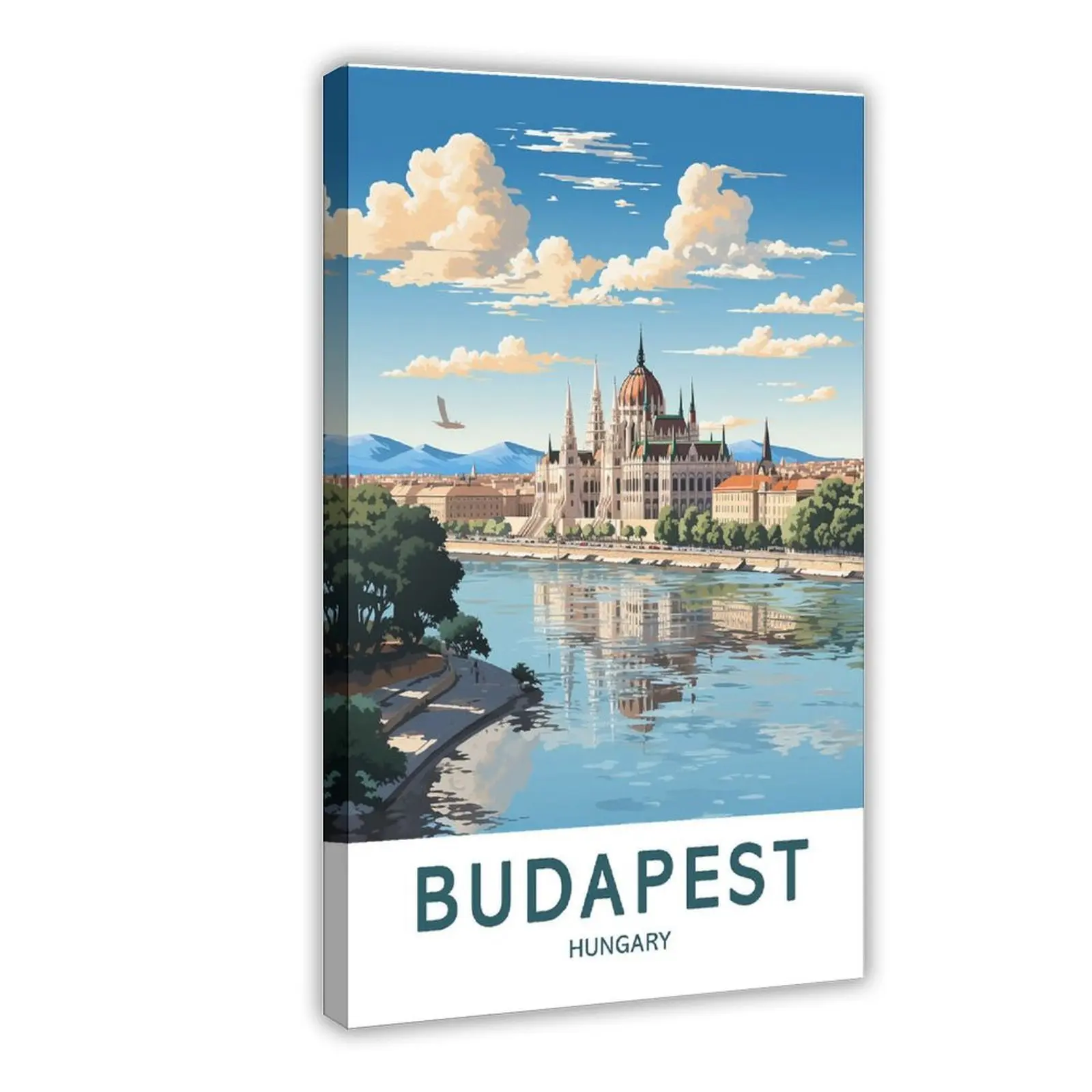 Budapest Hungary City Travel Cityscape Landscape II Canvas Poster Wall Art for Home Bedroom Office Dorm Room Decor