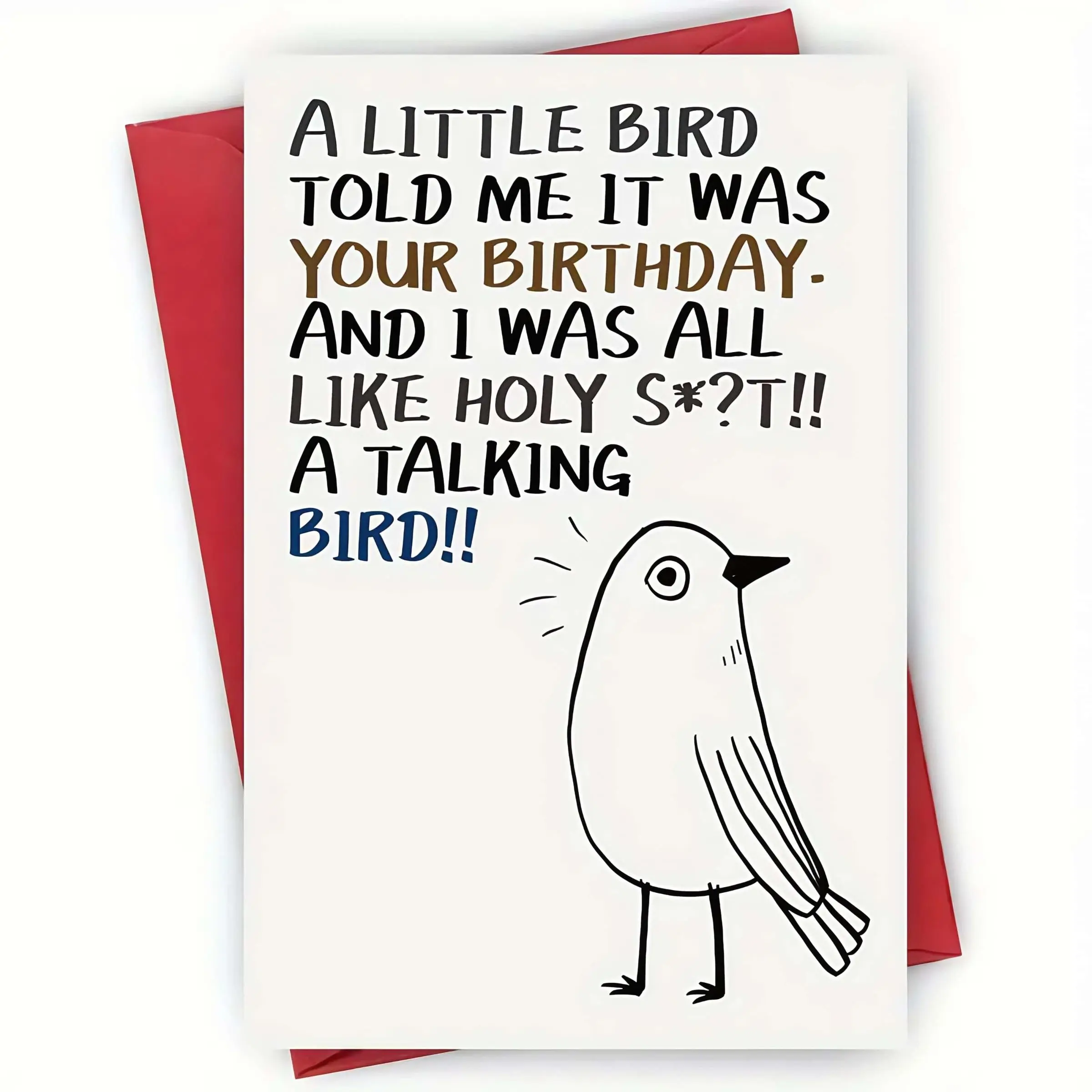 Little Bird Themed Birthday Card with Envelope, 1 Count Cute Bird Birthday Card, Birthday Gift for Friends & Family, Birthday Present, Fun Party Cards