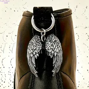 Whimsical Punk Gothic Angel Wing Bag Charm - Multi-Purpose Keychain, Zipper Pull Pendant, Backpack Ornament