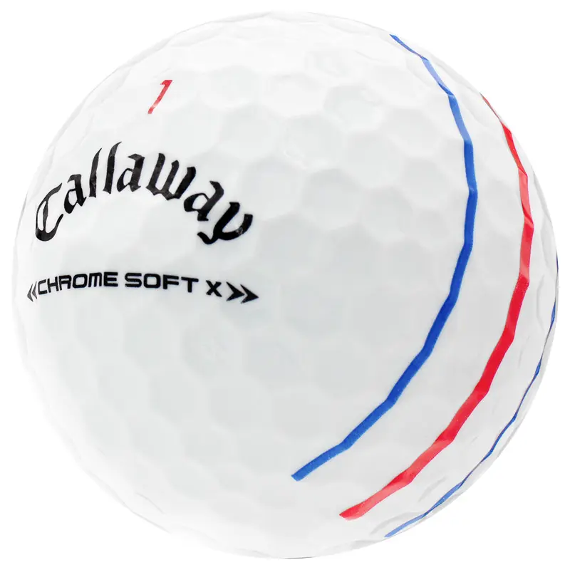 Callaway Chrome Soft X Triple Track Golf Balls with Alignment Aid, Urethane Cover for Tour-Level Speed, Feel, and Control, Golf Supply