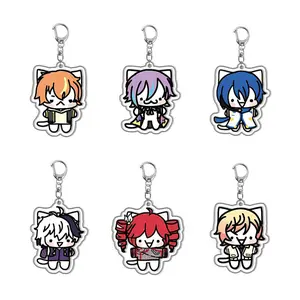 Adorable Silly Cats Keychain for Bag Accessories Rui Tsukasa Akito Bag VIRTUAL SINGER Boys Key Chain Keyrings Jewelry Fans Gifts