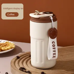 Beautiful hot water kettle, coffee cup, men's and women's digital insulated cup, smart cup, stainless steel water cup