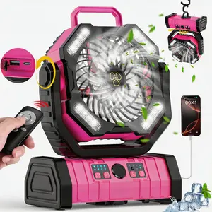 30000mAh Battery Operated Fan: 270° Oscillating Rechargeable Fan with 4 Speeds & LED Lantern. Quiet Portable Cooling Gift for Mom, Women & Wife. High-Velocity Fan for Soccer Mom, Gardening, RV & Hurricane Survival