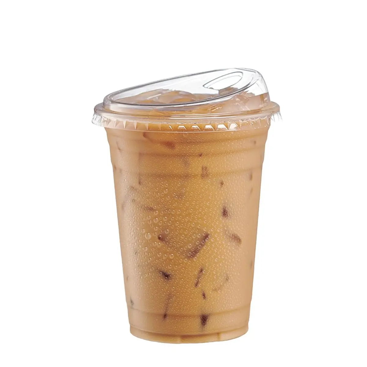 50 Sets Crystal Clear Plastic Cups With Strawless Sip-Lids
