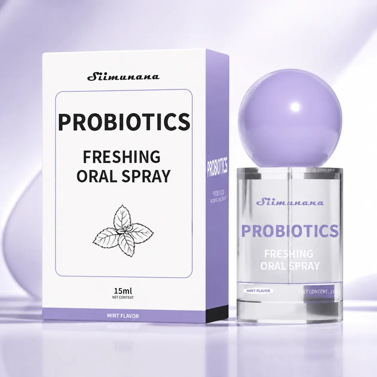 Probiotic Mouth Spray with Oral Probiotics for Long-Lasting Freshness & Oral Care - Sugar-Free, Alcohol-Free Fruity Formula, 15ml Daily Gentle