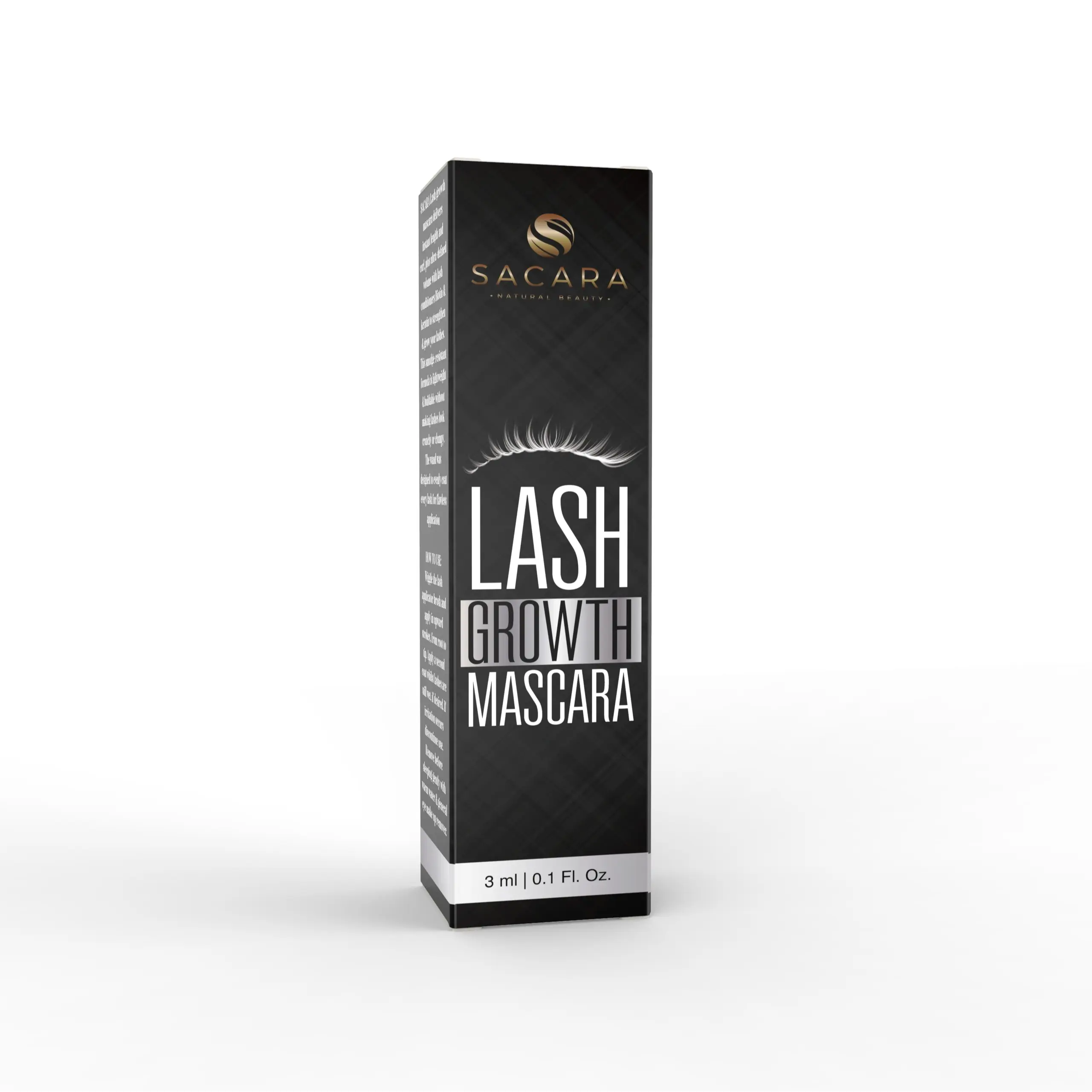 SACARA 2 in 1 Long-Wearing Paraben Free Best Vegan Eyelash Growth Mascara 10ml