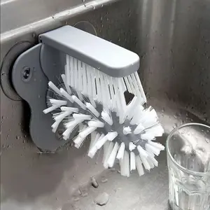 Detachable Lazy Suction Cup Brush, Multi-Functional Tea Shop Cleaning Tool, Rotating Glass Cup Cleaner, Wall Suction, Durable & Efficient, Multipurpose Cleaning Tool