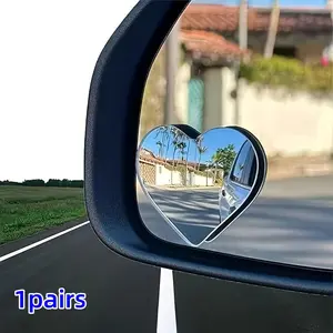 Heart Shaped Car Side Mirror, 2 Counts/set Car Blind Spot Mirror, Car Rear View Mirror, Universal Car Exterior Accessories for Car Decoration, Automotive