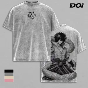 Sasuke Uchiha NRT Vintage Washed Graphic Tee, Snake Curse Mark Anime Design, Dark Aesthetic Manga Style Shirt, Uchiha Power Illustration, Unisex Heavyweight Cotton Streetwear, Gift for Naruto Fans