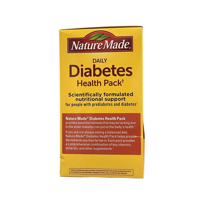 Nature Made Daily Diabetes Health Pack 60 Packets with 1200mg Fish Oil 590mg Vitamin C 395mcg Chromium for Nutritional Support
