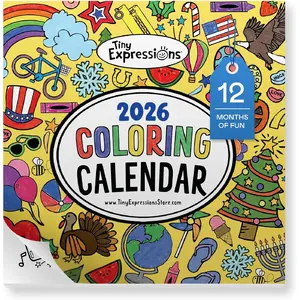 Coloring Calendar 2026, Color Your Own Wall Calendar with Planning Boxes for Daily, Weekly, and Monthly Tasks
