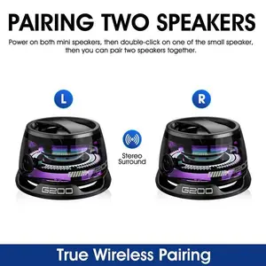 G200 Mini Magnetic Bluetooth Speaker | Rechargeable + Atmosphere Light | Home/Outdoor!