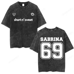 Sabrina Sweatshirt New Album Shirt Gift for Fan Classic Cotton T-Shirt with Crew Neck Short Sleeves Relaxed Fit All Seasons