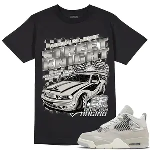 Tshirt match Jd 4- Tshirt match shoes- Tshirt match sneaker - Cotton Black and White- Frozen Moments 4s Street Knight Unisex T-Shirt