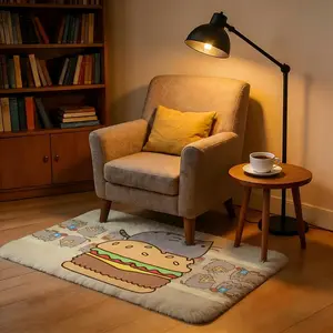 Pusheen Floor Mat Soft Absorbent Quick-Dry Bath Kitchen Mat, Non-Slip Washable Floor Rug for Shower Toilet Doorway Entryway Balcony. Thin Low Profile, Waterproof Backing, Durable, Easy Clean, Modern Simple Home Decor