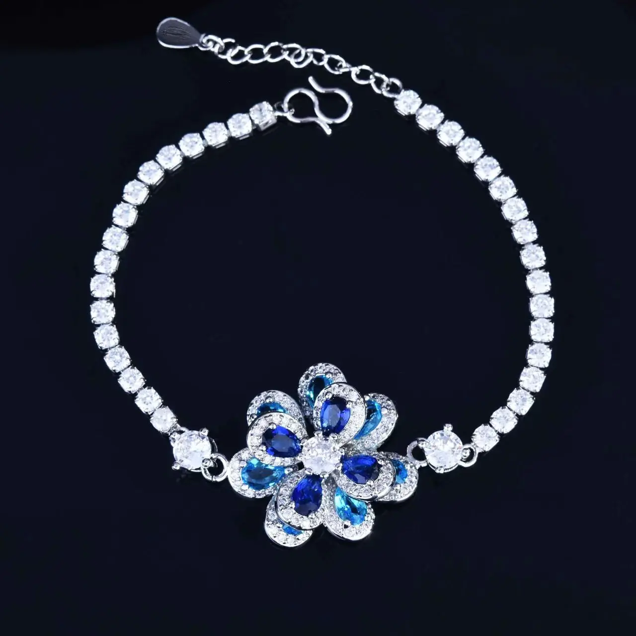 1 Carat SLT-003 Tennis Jewelry Bracelet with Brilliant Cut Cubic Zirconia, Adjustable Hypoallergenic No-Tarnish Stainless Steel