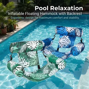 2-Pack Inflatable Floating Hammock Lounger, Portable Soft Floating Chair, Comfort Water Relax Seat for Pool Lake Beach Summer Outdoor Leisure Use