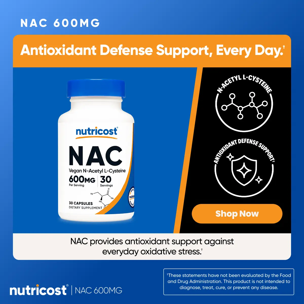 Nutricost N-Acetyl L-Cysteine (NAC) Supplement Capsules