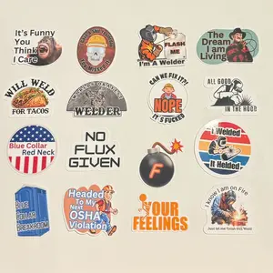 30+ Welding stickers, great for welding hoods, hard hats and tool boxes.  15+ designs and you get 2 of each!  These blue collar stickers are a fun way to express yourself.  You also get our logo sticker!