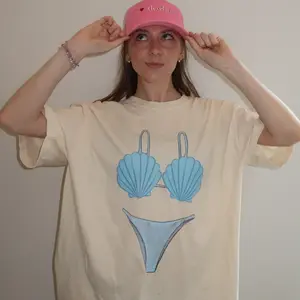 Women's Swimsuit Coverup, Oversized Mermaid Shirt, Seashell Bikini Top, Mermaid Costume, Blue Seashell Swimsuit, Soft Comfortable Shirt, Lightweight and Breathable Fabric, Perfect for a day at the Beach or the Pool