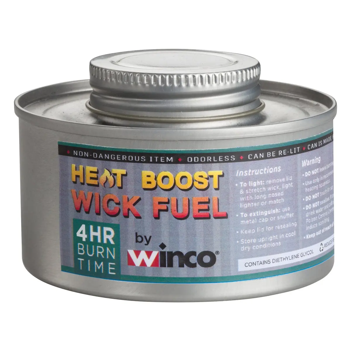 Winco C-F4 Reusable Metal Chafing Fuel, Twist Cap, 4-Hour Burn Time